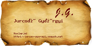 Jurcsó Györgyi névjegykártya
